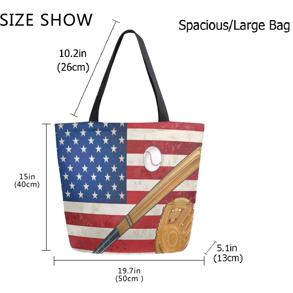 Stylish Extra Large Print Shoulder Tote Bag for Women - Beach Travel, Gym, Grocery Shopping & Weekender - Durable Canvas Carryall for Work, Vacation & Daily Use