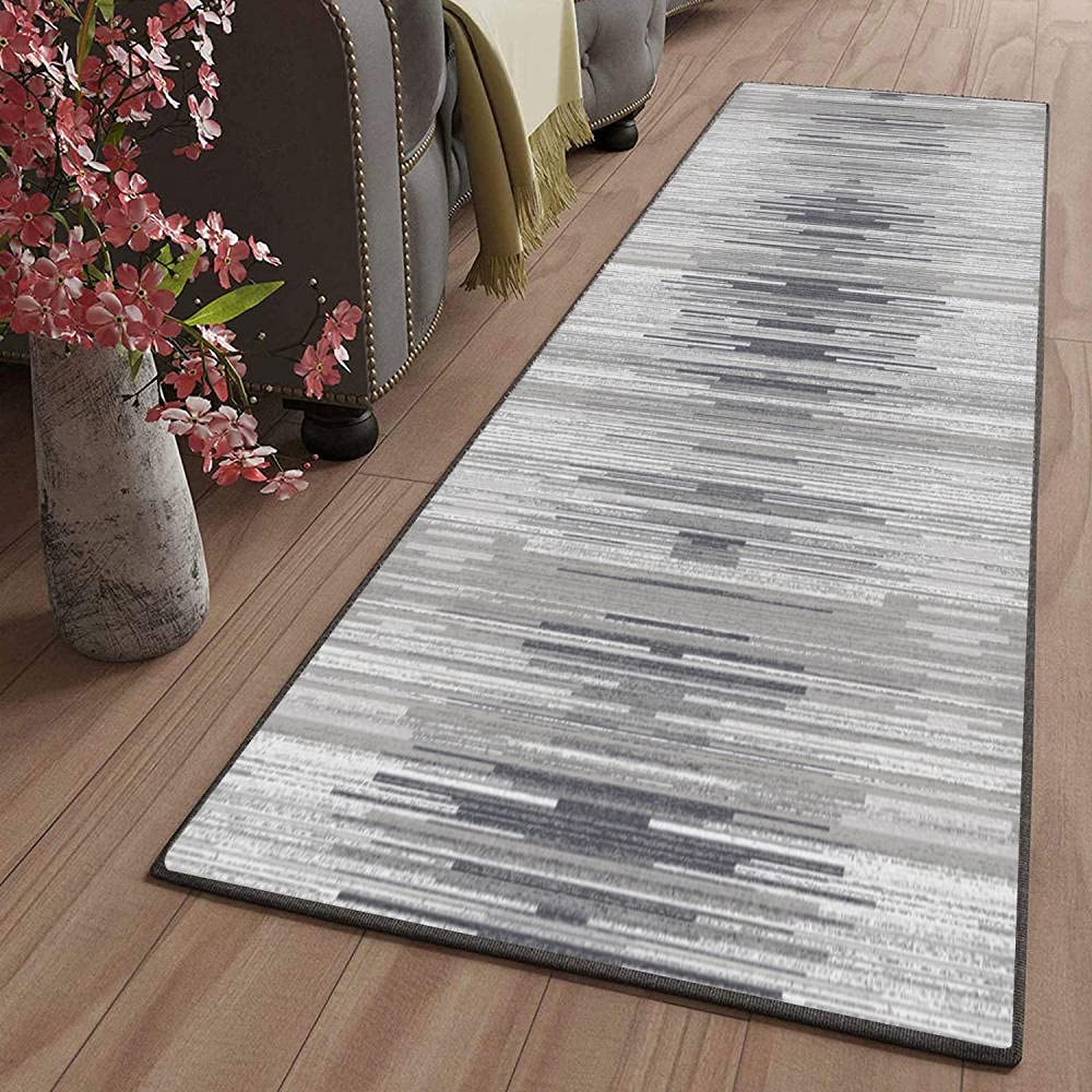Upgraded Non-Slip Runner Rug - Washable Bath Mat for Kitchen, Laundry Room, Doorway & Bedroom - Gray Rectangle 47.16×78.6 Inches - Perfect for High Traffic Areas & Wet Floors
