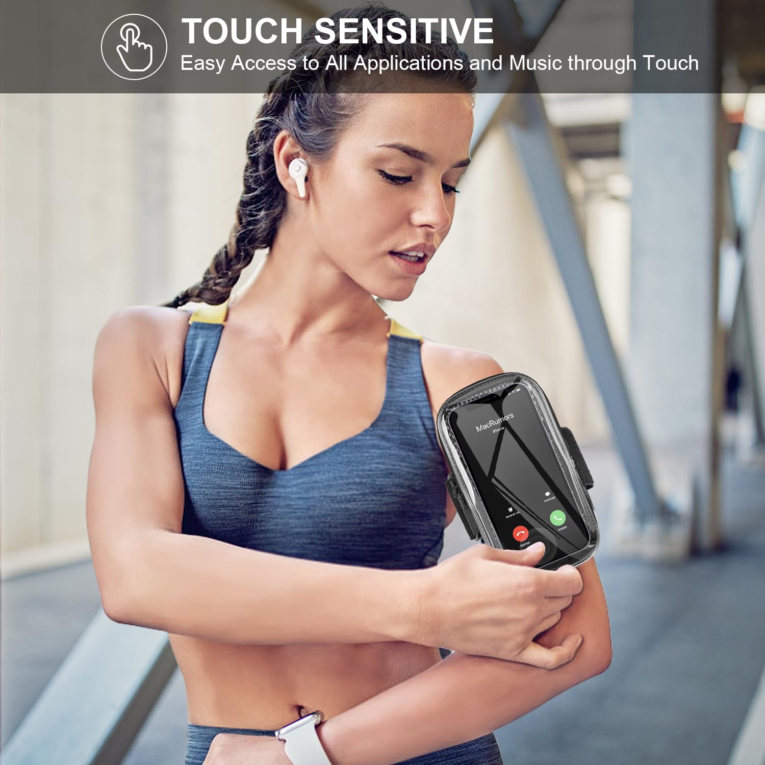 Clear Running Armband Phone Holder for iPhone 16/15/14/13 Pro Max/12/11/X & Samsung Android - Universal Sports Armband with Key Card Pocket for Workout, Jogging, Gym & Outdoor Activities