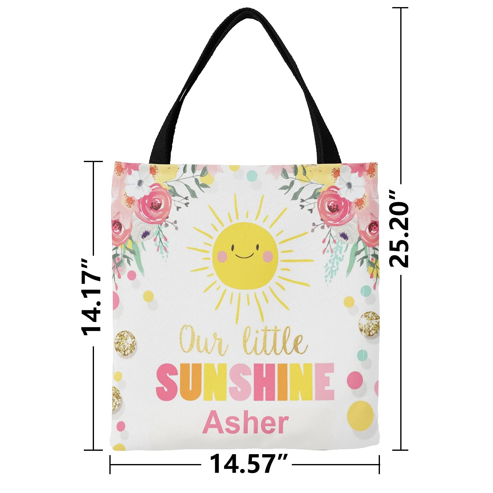You Are My Sunshine Personalized Canvas Tote Bag - Eco-Friendly Reusable Shopping Bag for Travel, School & Daily Use - Custom Handbag Gift for Women & Moms