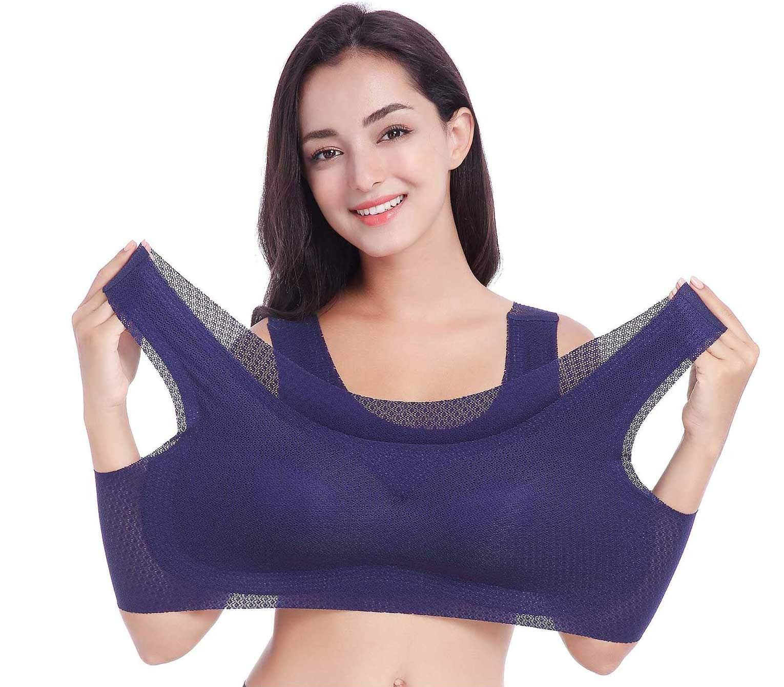 FEOYA Women's Seamless Sports Bras - Wireless Comfort Yoga Bras for Workout, Running & Sleep - Soft Supportive Everyday Bra for Active Lifestyles