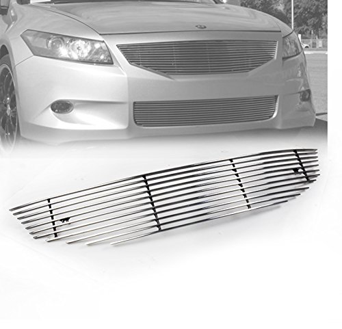 2008-2010 Honda Accord Coupe 2Dr Front Main Upper Billet Grille Insert - Chrome Stainless Steel Mesh Grill Replacement - Enhances Vehicle Appearance & Protection for Daily Driving & Car Shows