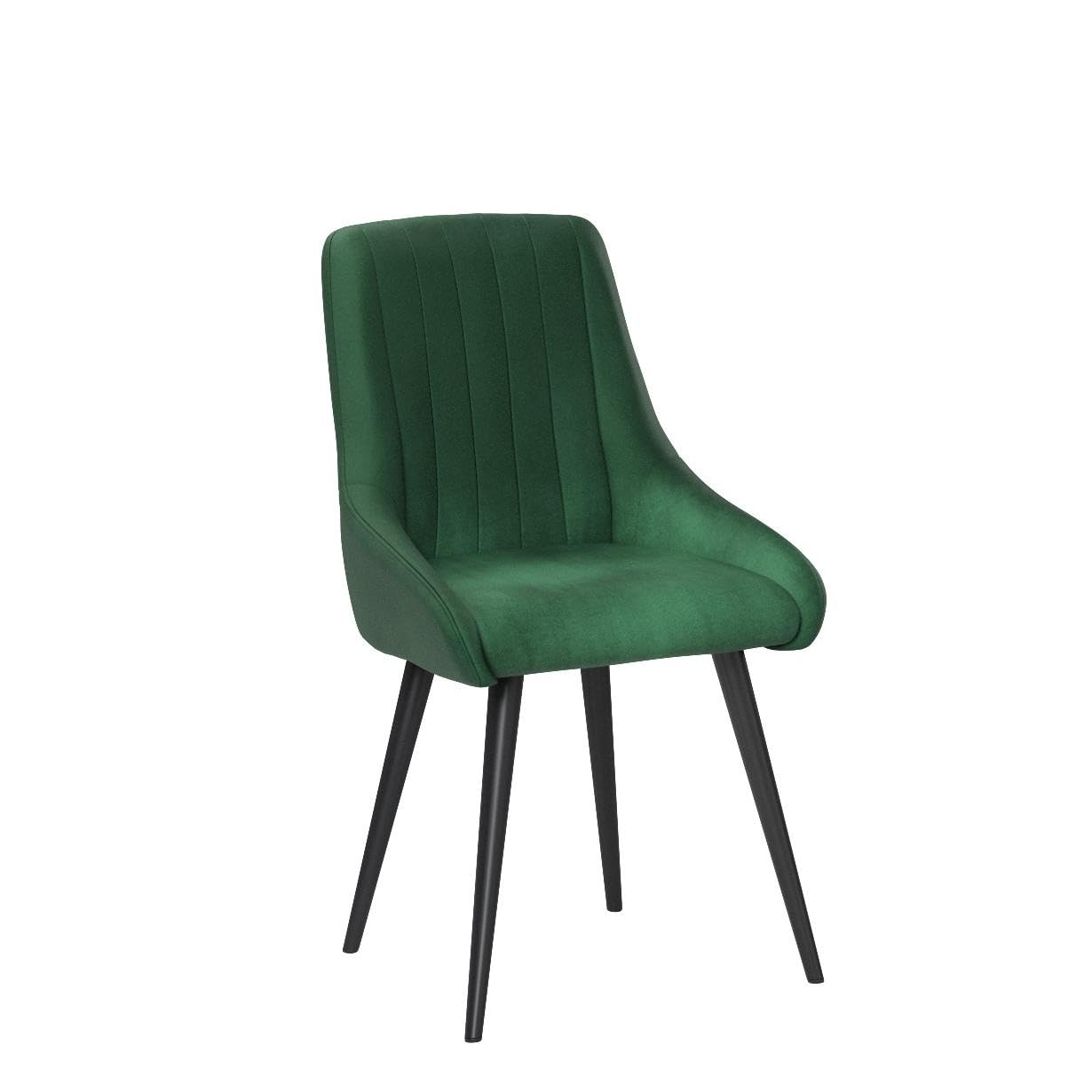 DUHOME Mid Century Modern Velvet Dining Chairs Set of 2 - Upholstered Tufted High Back Accent Chairs in Dark Green for Dining Room, Living Room, Bedroom & Coffee Shop - Perfect for Home Decor, Lounge Areas and Restaurant Seating