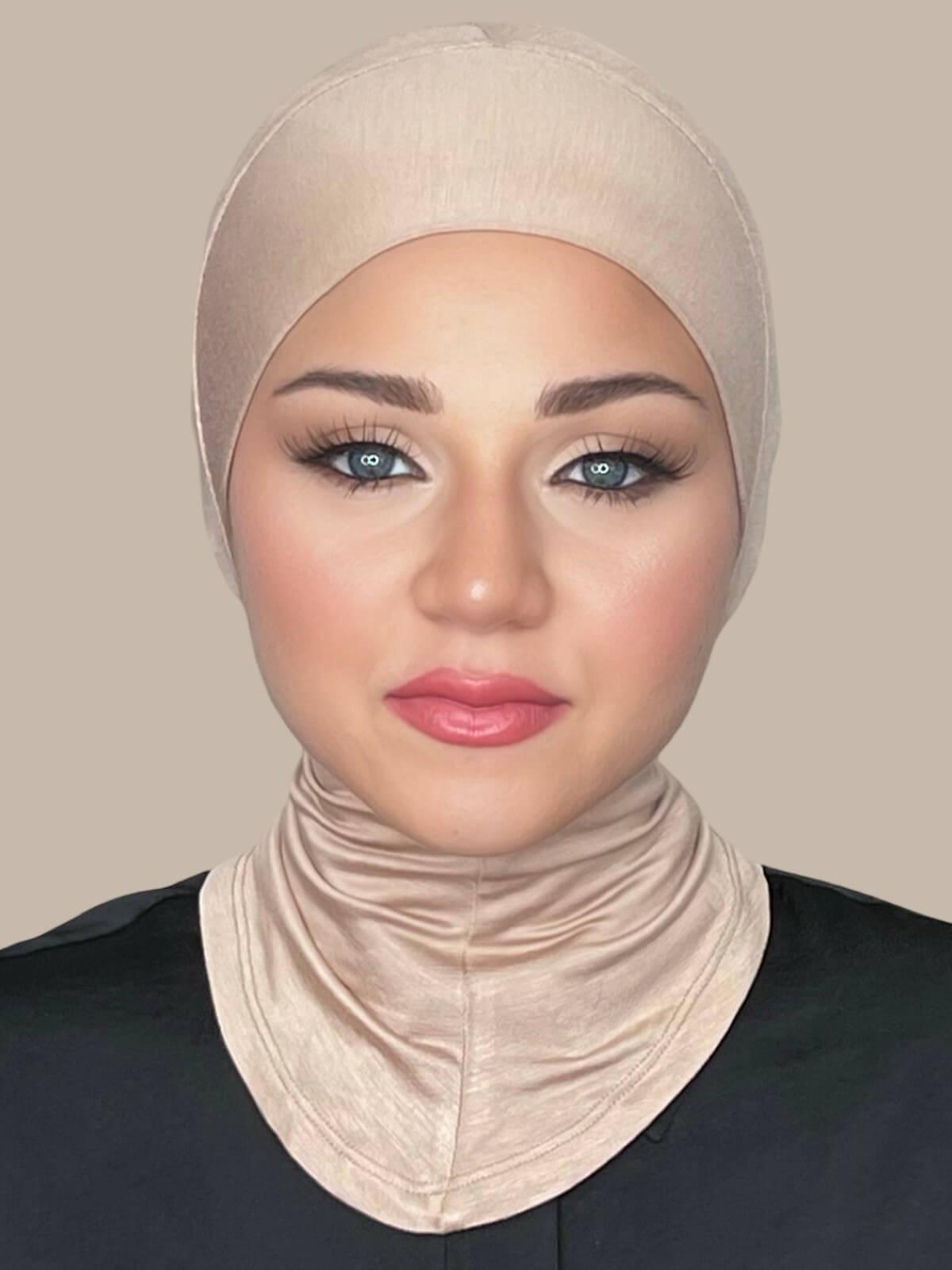 Premium Jersey Full Coverage Underscarf - Warm Taupe Color Modest Headwear for Women - Perfect for Hijab, Prayer, and Everyday Comfort