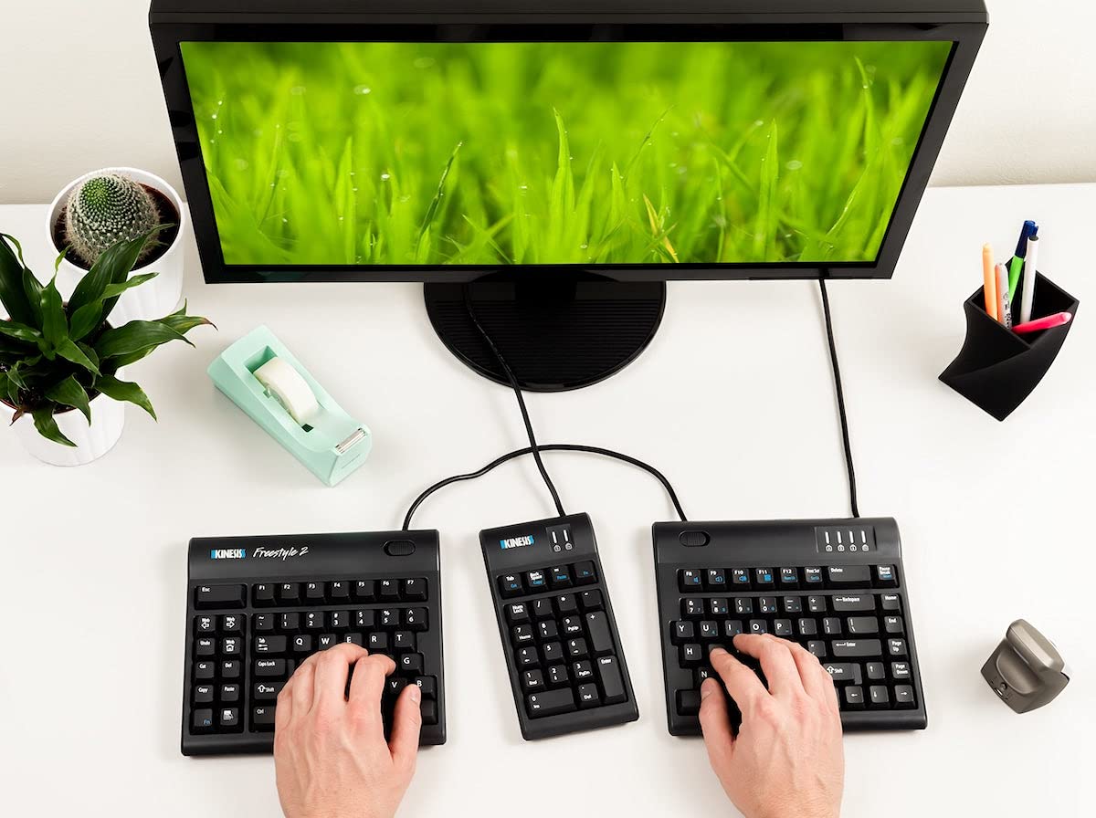 Kinesis Freestyle2 Ergonomic Split Keyboard for PC (KB800PB-US) - Comfortable Typing for Office, Gaming & Programming