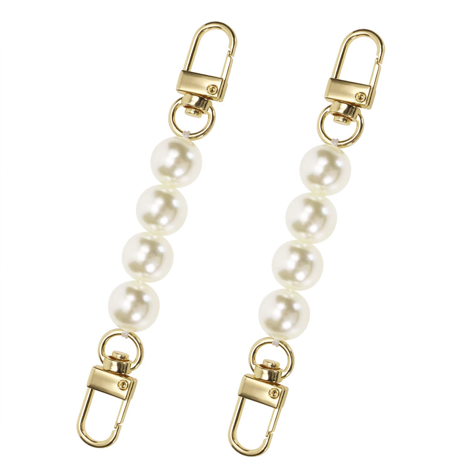 Penta Angel 2-Pack 4.7 Inch Faux Pearl Bag Strap Extender - Adjustable Purse Chain Replacement for Shoulder Bags & Crossbody Handbags (12cm) - Perfect for DIY Crafts, Accessory Upgrades & Fashion Styling