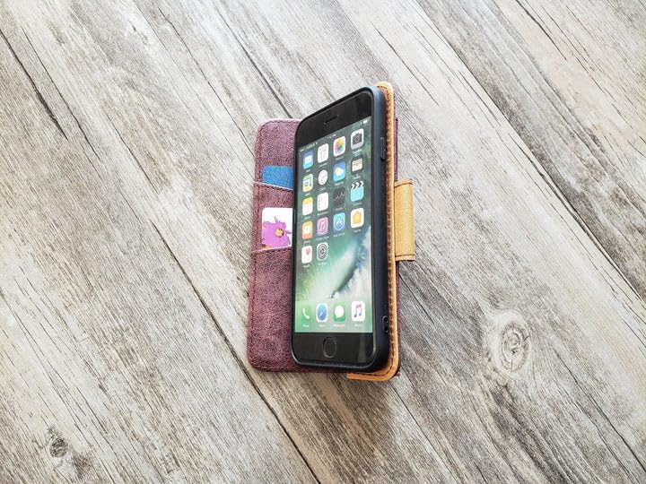 Premium Leather Wallet Case with Compass for iPhone X/XS/XR/11/12/13/14/15/16 Pro Max & Galaxy S24/S23/S22/S21/S20 Ultra/Note 20/10 Plus - MN1687 - Perfect for Travel, Outdoor Adventures & Everyday Use