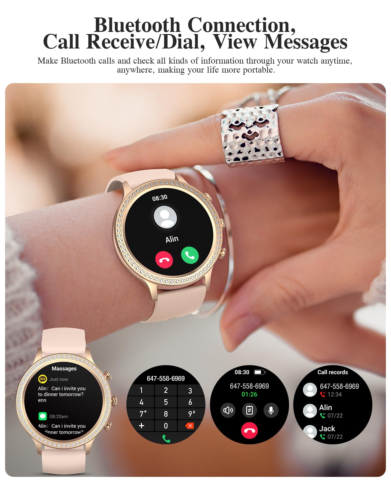 Diamond Smart Watch for Women - 1.32