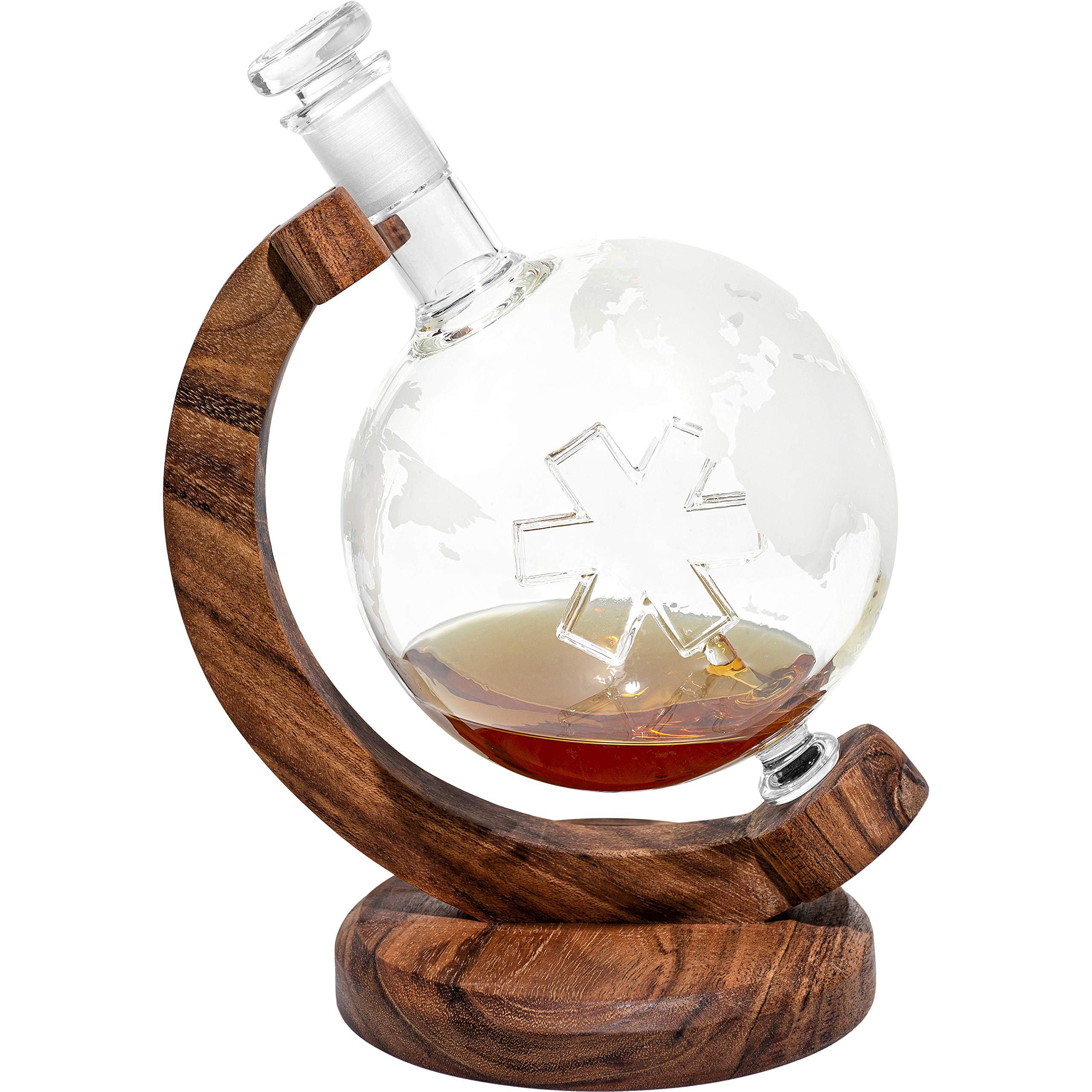 Star of Life Etched Glass Whiskey Decanter with EMS Symbol Inside - Unique Personalized Gift for EMS Professionals, Promotion, Retirement & Special Occasions - Perfect for Home Bars, Office Celebrations & Milestone Gifts