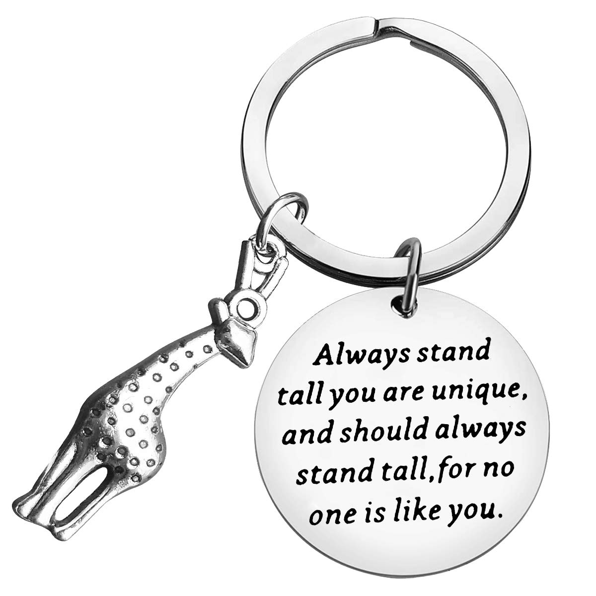 Unique Giraffe Charm Keychain - Inspirational Encouragement Gift for Women & Men - Always Stand Tall Key Ring - Perfect for Graduation, Birthday, Anniversary & Christmas - Great for Giraffe Lovers & Jewelry Enthusiasts (Ideal for Daily Motivation & Thoughtful Gifting)