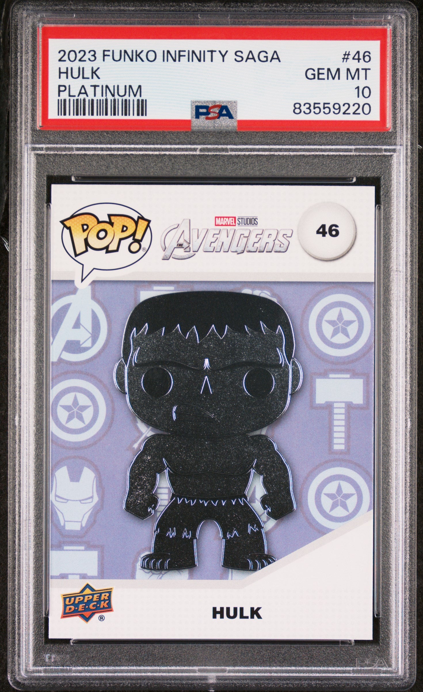 2023 Upper Deck Funko Pop Marvel Hulk Platinum #46 PSA 10 Graded Collectible - Perfect for Marvel Fans, Comic Book Collectors & Pop Culture Enthusiasts