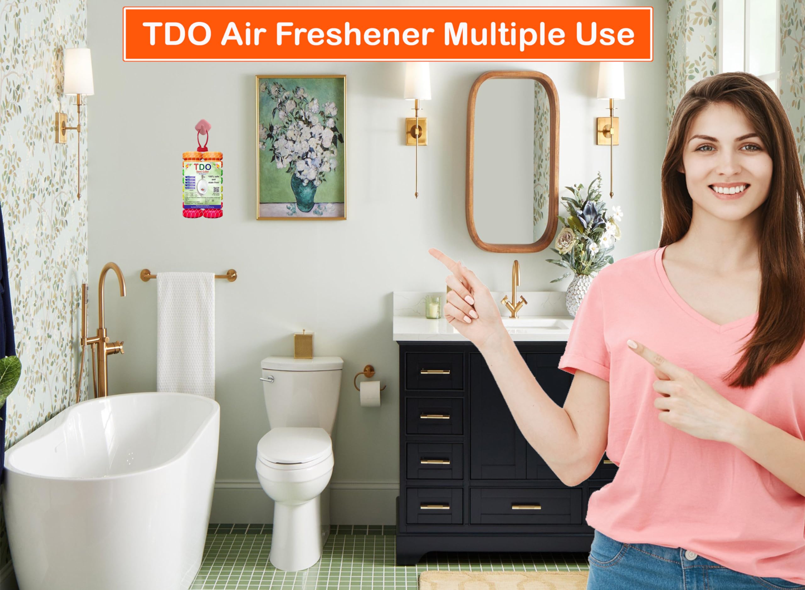 TDO Toilet & Bathroom Air Freshener Fragrance Urinal Balls - Long Lasting Sani Cubes for Washbasins, Clothes Pantry, Wardrobe & More - Pack of 4 (200g Each) | Eliminate Odors in Restrooms, Homes & Offices