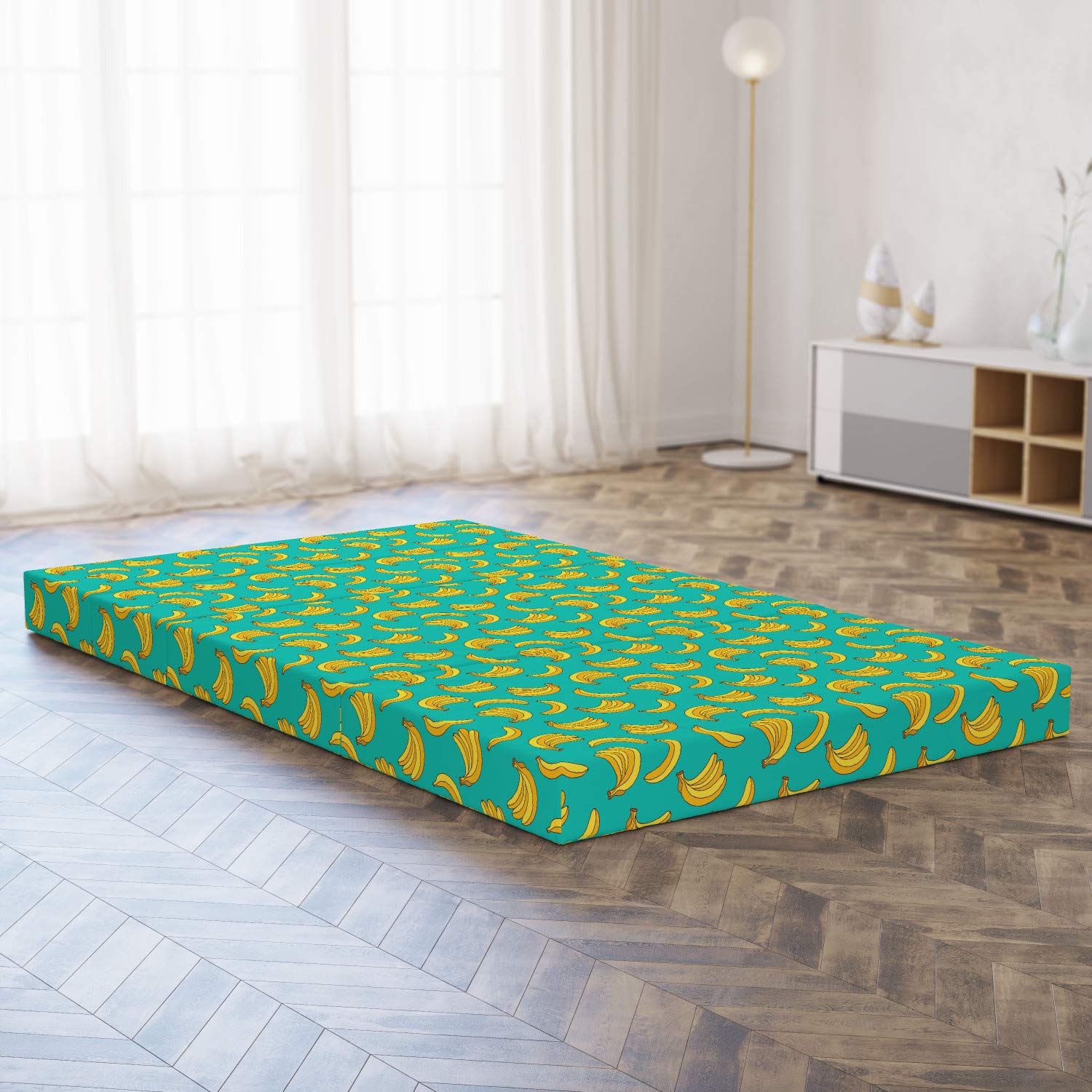 Ambesonne Banana Print Foldable Mattress - Tropical Fruit Design, 78.7