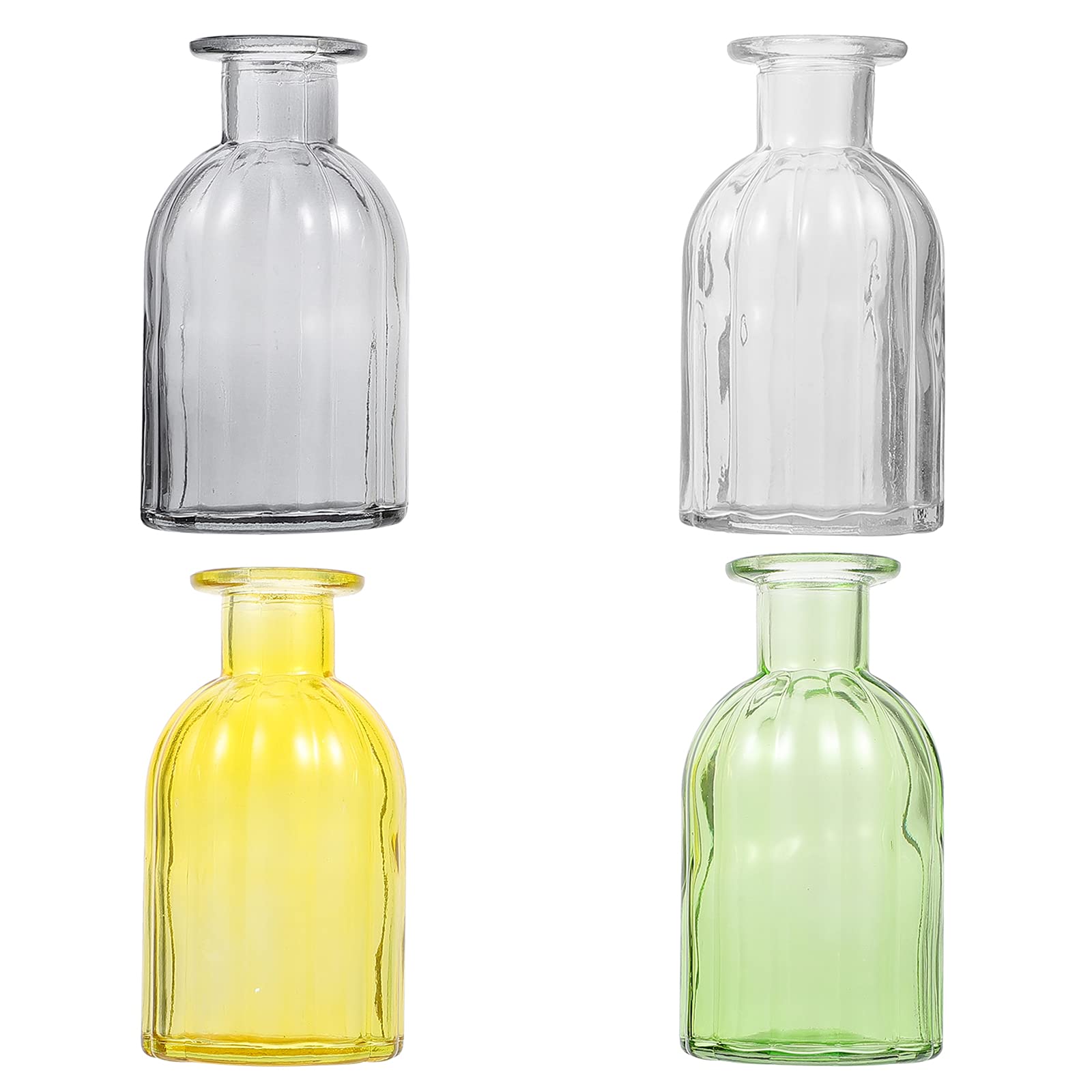 Yardwe 4-Piece Retro Glass Flower Vase Set - Elegant Home Decor Vases for Fresh Flowers, Centerpieces, Wedding Decor & Living Room Table Decorations