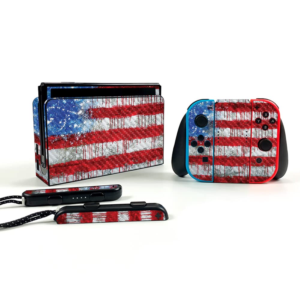 Premium Carbon Fiber Skin for Nintendo Switch OLED - Scratch-Resistant, Durable Textured Finish | Easy to Apply Protective Cover | Made in USA | Perfect for Gaming, Travel & Everyday Protection