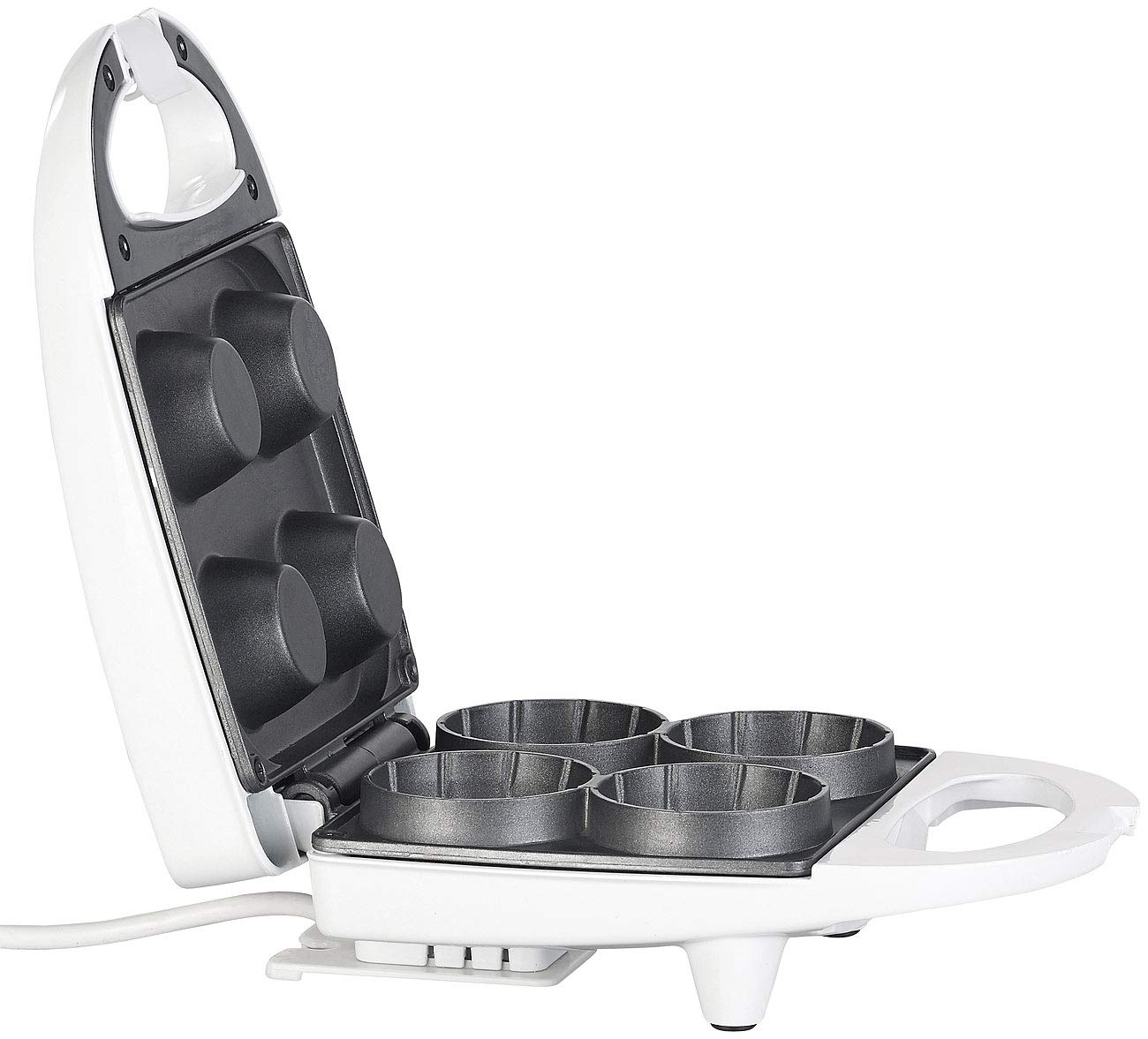 Rosenstein & Söhne 4-Cup Non-Stick Ice Cream Cone Waffle Maker - 520W Electric Waffle Cone Maker for Homemade Desserts, Party Treats & Ice Cream Shops