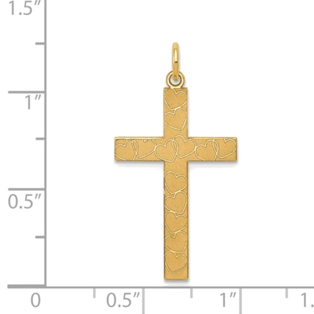 14K Yellow Gold Laser-Designed Cross Pendant Necklace | Bonyak Jewelry | Perfect for Gifts, Weddings & Everyday Elegance