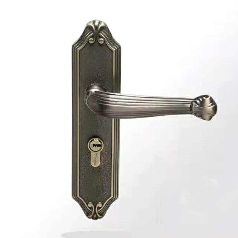 Antique European Style Solid Wood Bedroom Door Lock Kit - Mechanical Swing Handle with Mute Latch for Quiet Rooms (Color B) | Perfect for Vintage Home Decor & Interior Design