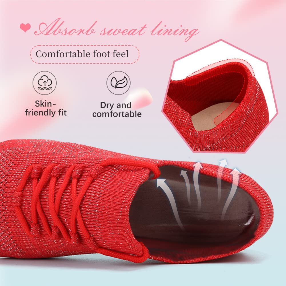 YKXLM Women's Standard Practice Social Dance Sneakers - Low Heel Ballroom Shoes for Beginners | Perfect for Latin, Salsa & Wedding Dance Practice