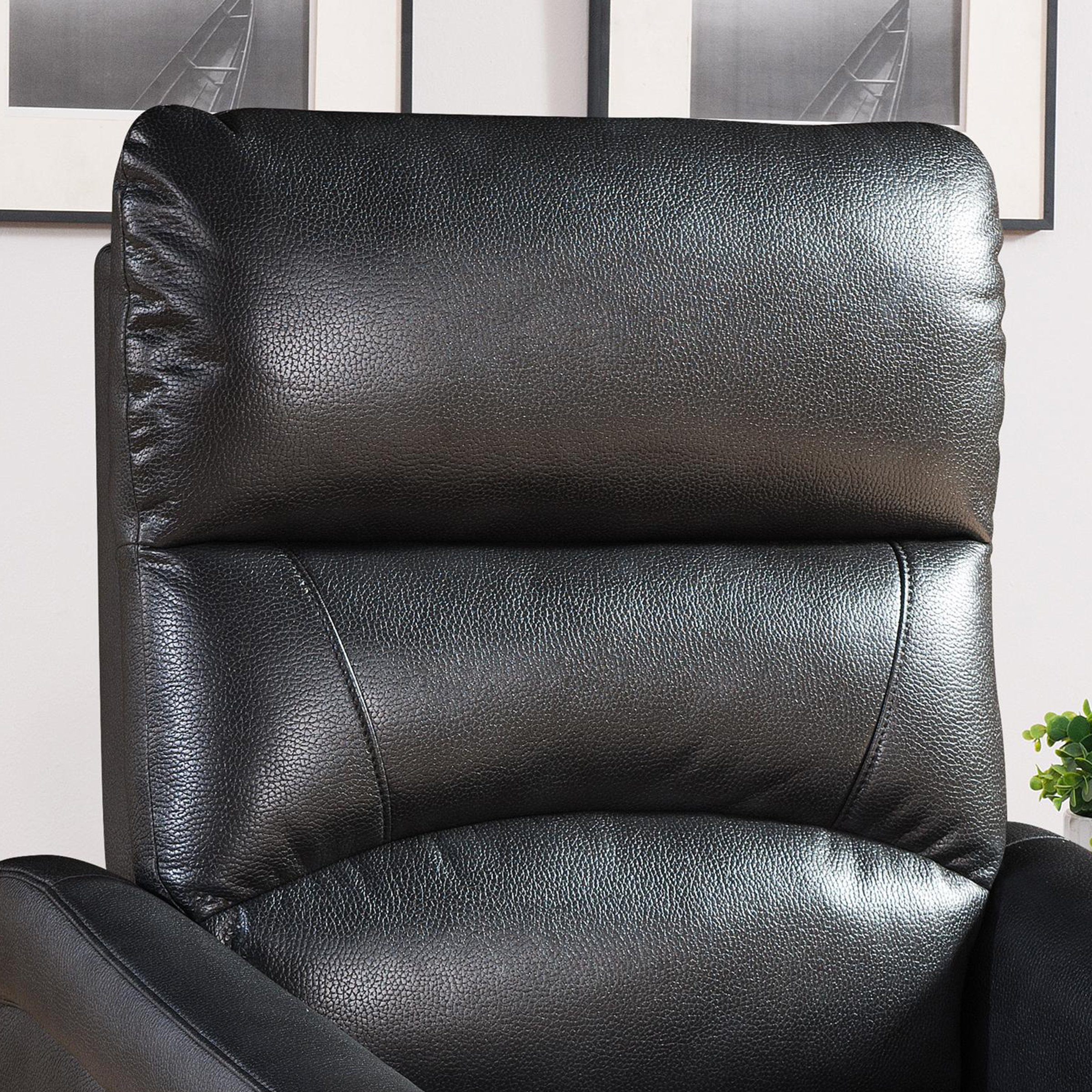 AC Pacific Contemporary Faux Leather Power Recliner Lift Chair with USB Ports - Ergonomic Gaming & Living Room Reclining Chair in Charcoal - Perfect for Home Theater, Office & Relaxation