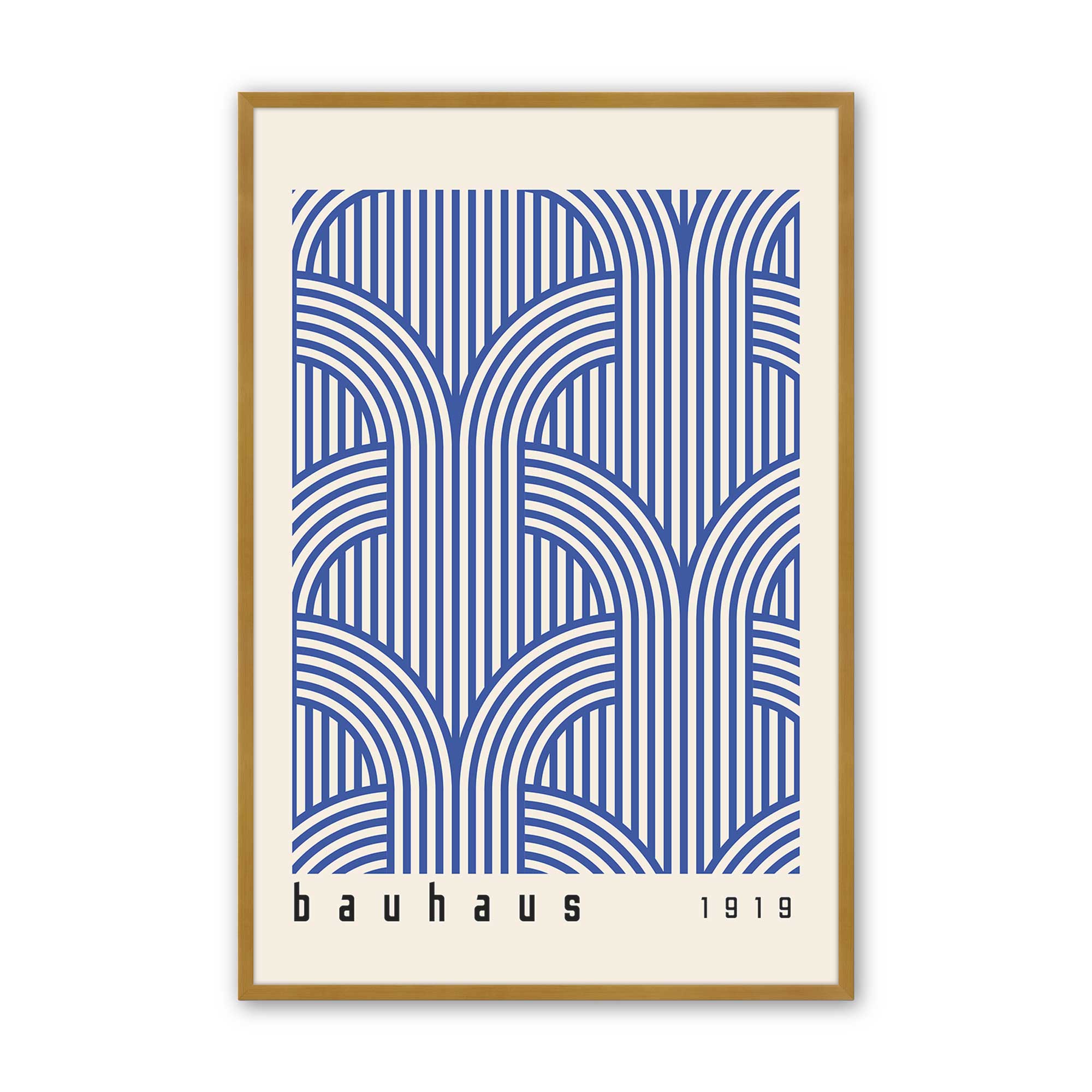 Bauhaus Abstract Blue Arches Art Print - Modern Wall Decor for Living Room, Office & Bedroom