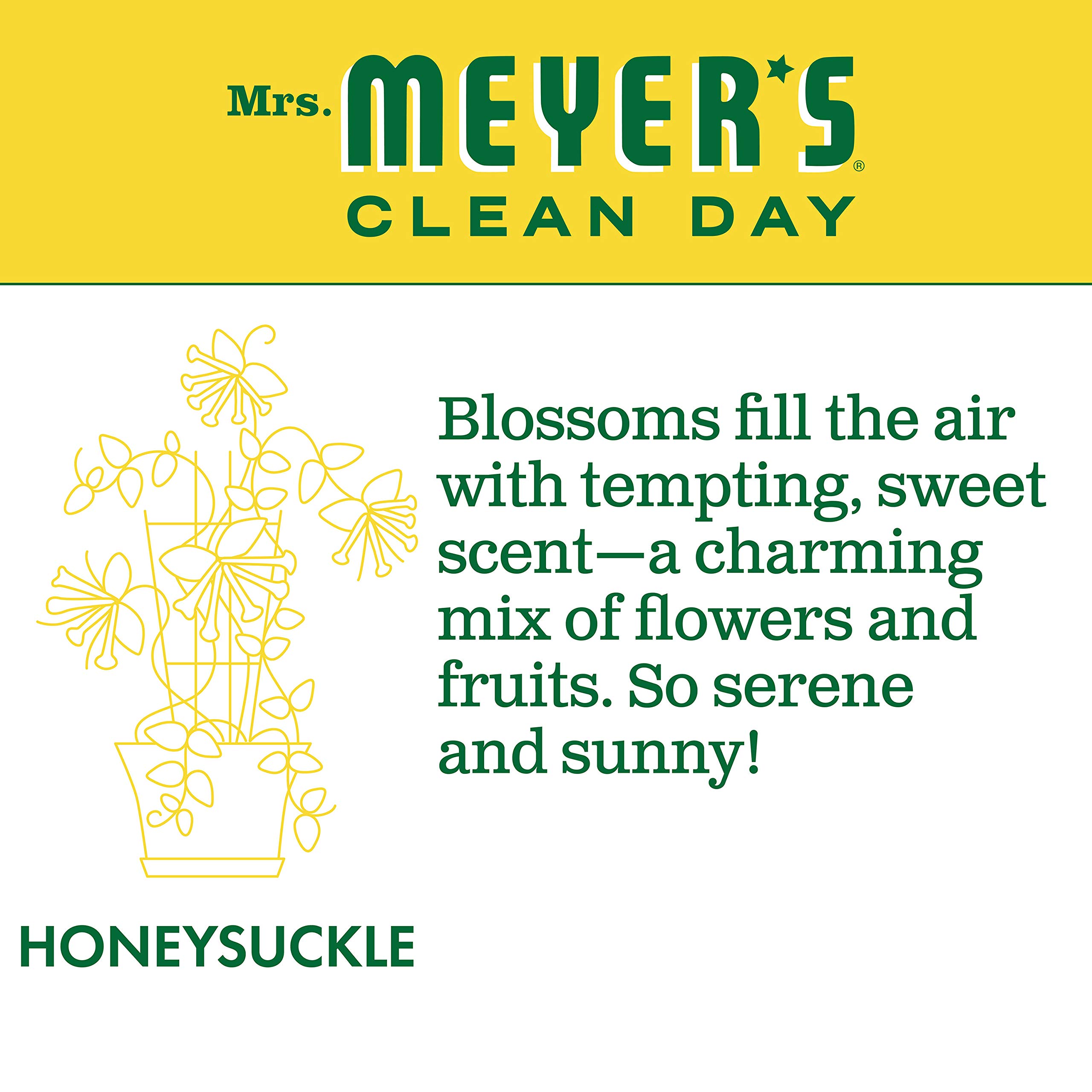 Mrs. Meyer's Clean Day Liquid Hand Soap, Honeysuckle Scent, 16 fl oz (473 ml) – Refreshing & Moisturizing for Kitchen, Bathroom & Office Use