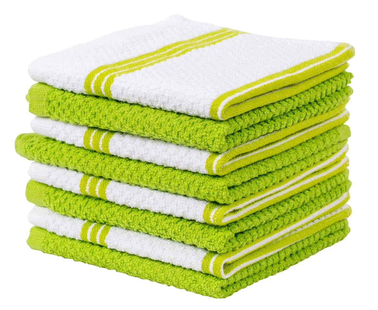 Premium 8-Pack Cotton Dish Cloths - Super Absorbent 12