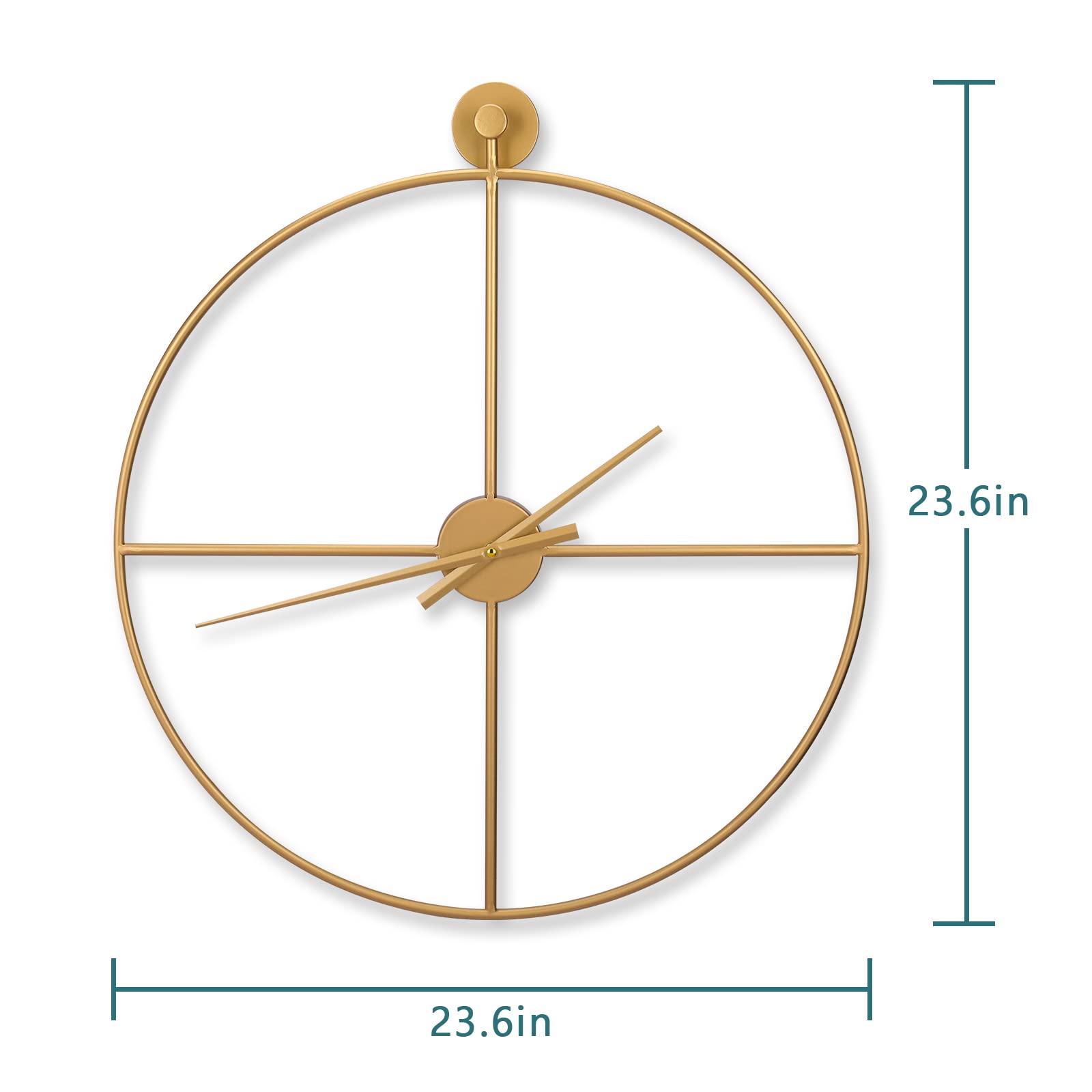 Bdor 24-Inch Metal Wall Clock - Modern Decorative Timepiece for Living Room, Bedroom & Office | Silent Non-Ticking Clock for Home Décor & Gift Giving