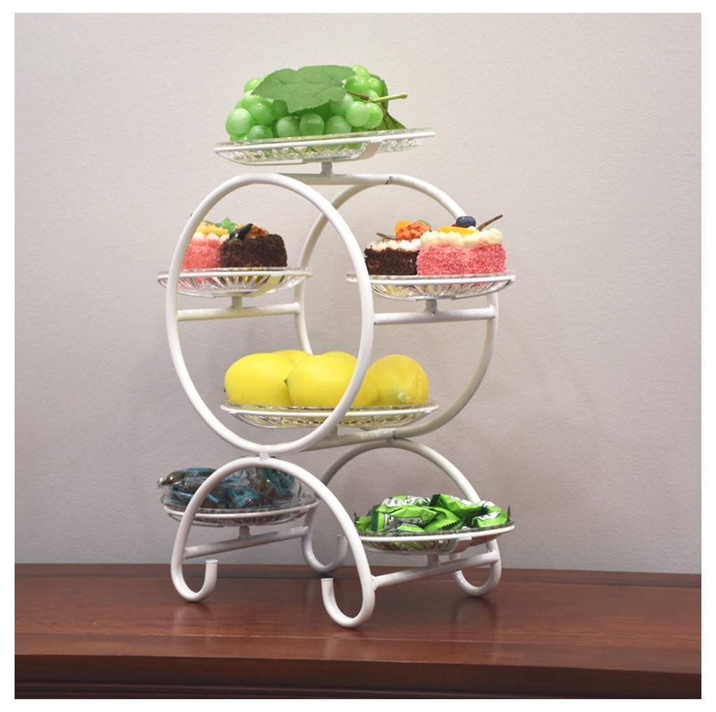 European Style Multi-Tier Brass Fruit Plate - 24x20x41cm Candy Dish, Dessert Stand, Snack Tray for Living Room Display | Perfect for Afternoon Tea, Party Serving, and Home Decor