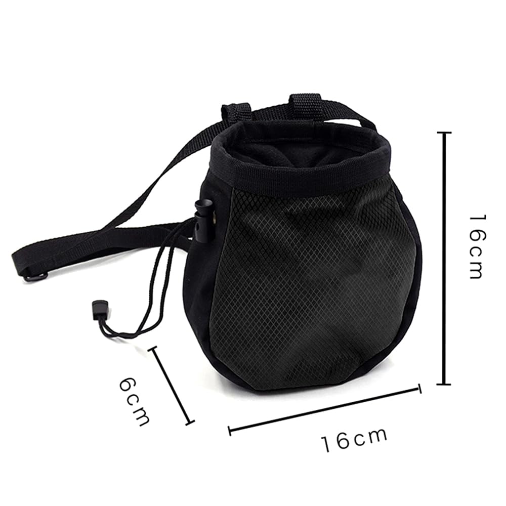 Premium Adjustable Black Chalk Bag for Rock Climbing - Lightweight & Secure Grip - Perfect for Bouldering, Gym Training & Outdoor Climbing Adventures