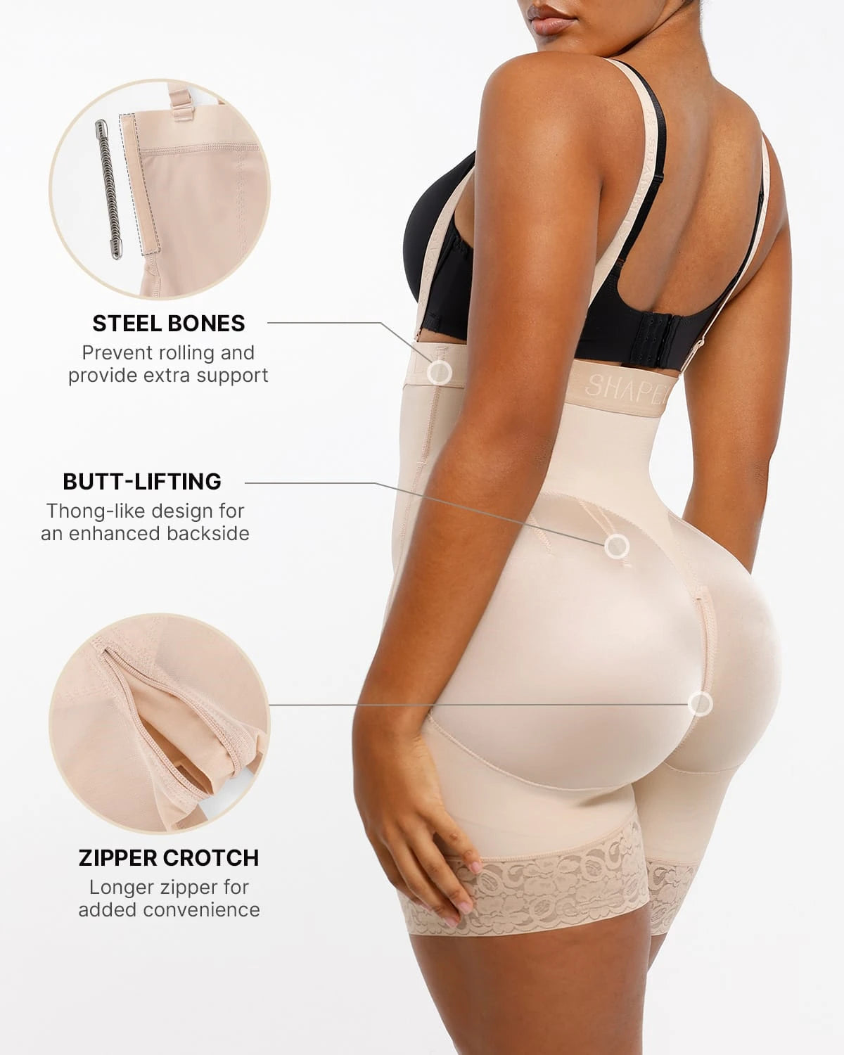 AirSlim® Firm Tummy Control Shapewear Bodysuit with Butt Lifting - Slimming Underwear for Women, Perfect for Workout, Wedding & Everyday Wear
