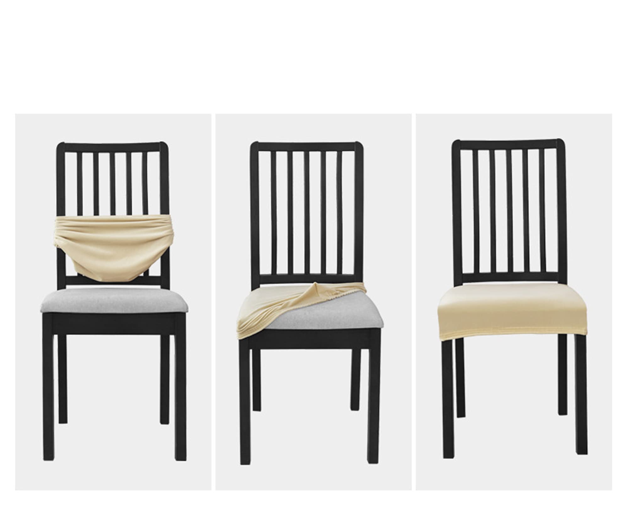 Velvet Elastic Dining Chair Covers - 5PCS Washable Stretch Spandex Seat Protector Slipcovers for Dining Room Chairs (Coffee Color) - Perfect for Home, Restaurant, and Office Use