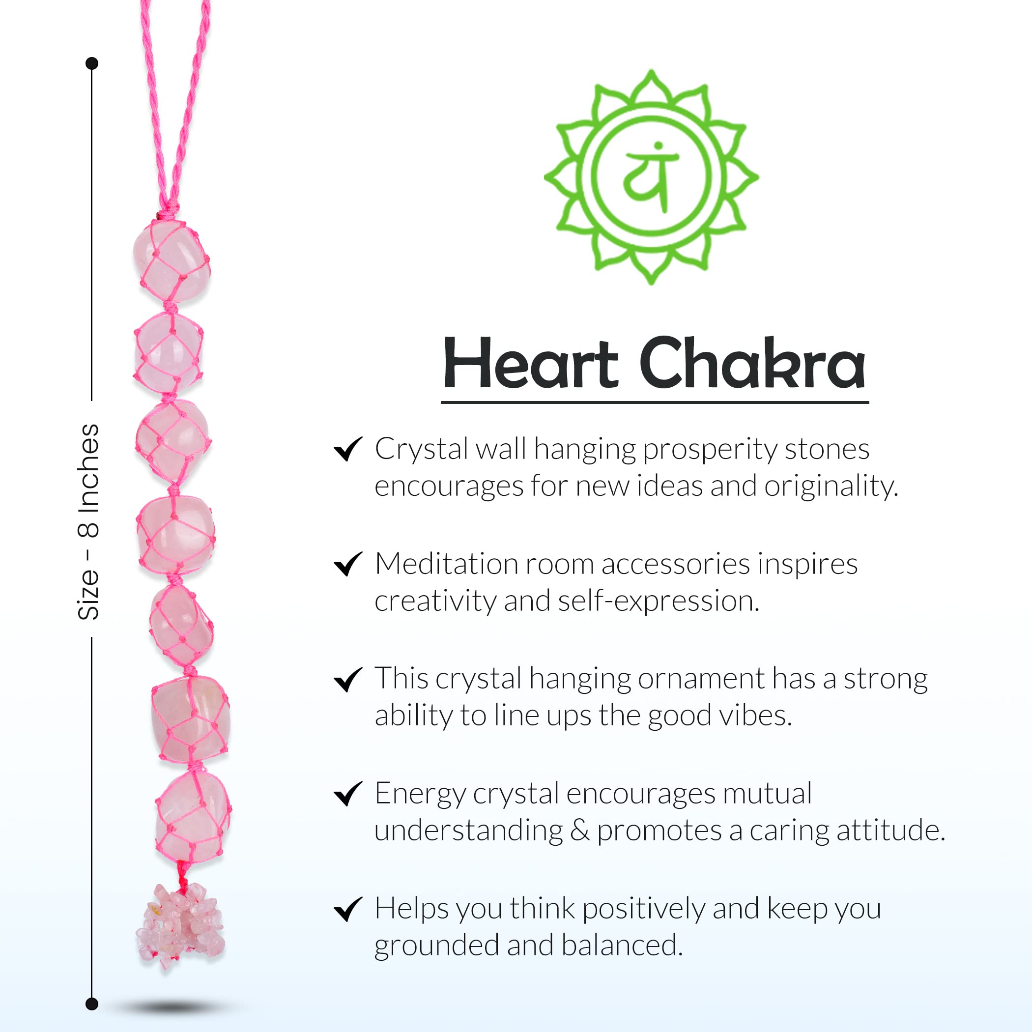 Rose Quartz Crystal Car Charm - Feng Shui Rearview Mirror Hanging for Positive Energy & Protection | Spiritual Decor & Car Accessory for Safe Travel & Good Vibes | Meditation, Stress Relief & Harmonious Energy | Perfect for Daily Commute, Road Trips & Yoga Lovers | Enhance Vehicle Atmosphere & Create Peaceful Driving Environment | Ideal for Energy Healing, Feng Shui Home Decor & Mindful Driving