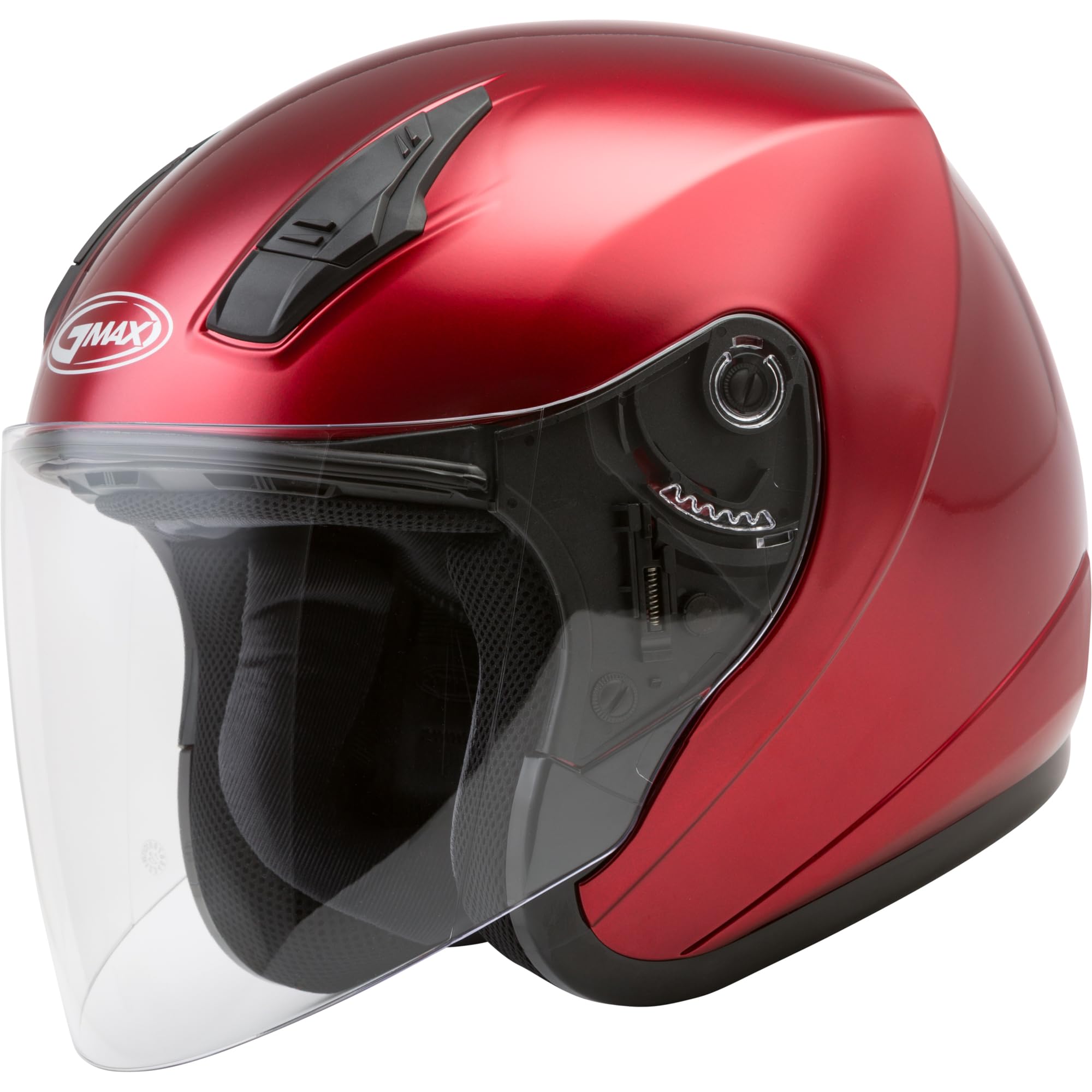 GMAX OF-17 Motorcycle Helmet (Candy Red, Large) - FMVSS 218 Certified DOT Approved Full Face Helmet for Cruiser, Street & Commuter Riding - Comfortable & Safe Bike Gear for Men & Women