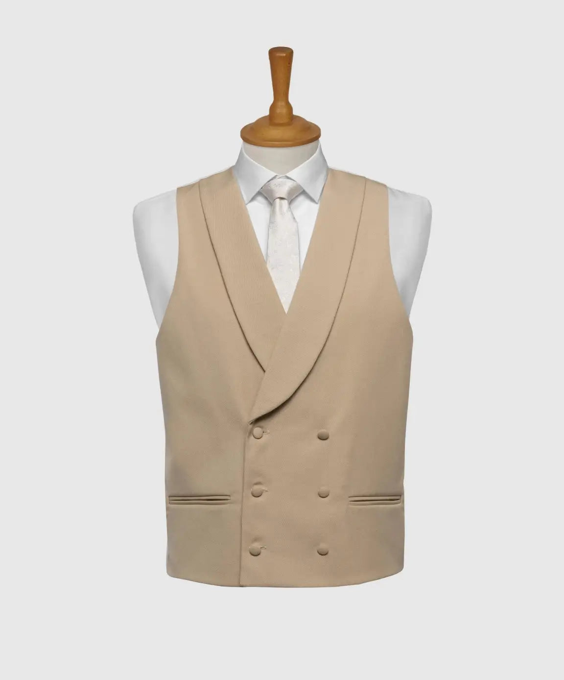 LA Smith Ascot Double Breasted Fine Wool Formal Waistcoat for Men - Elegant Wedding, Prom & Business Attire