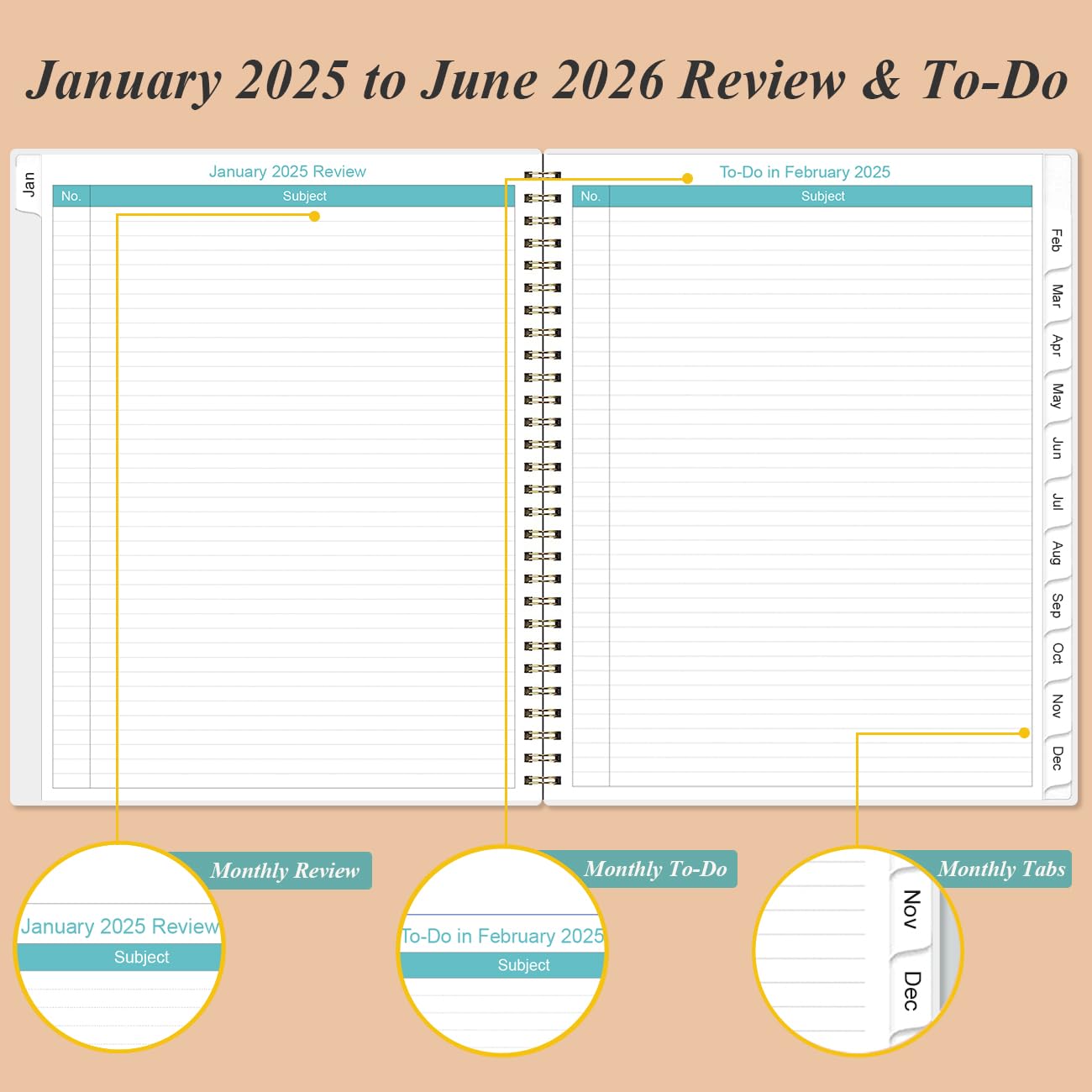 2025-2026 Monthly Planner - 18-Month Calendar from January 2025 to June 2026, 9