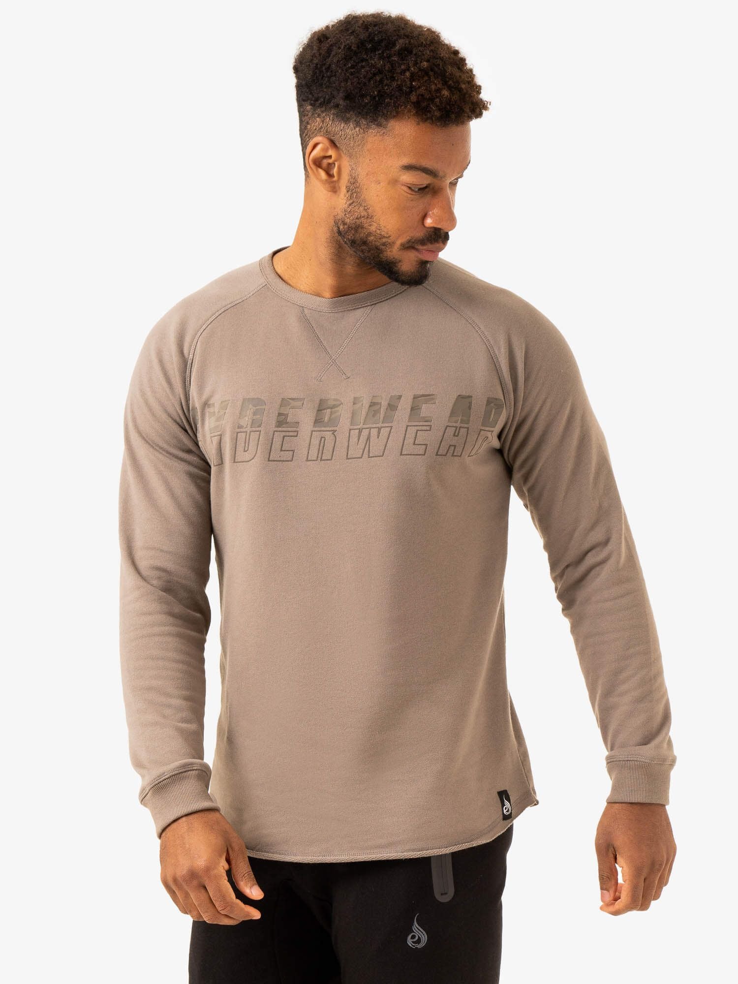 Overdrive Crew Neck T-Shirt for Men - Soft Cotton Mushroom Color Casual Tee - Perfect for Everyday Wear, Gym, and Outings