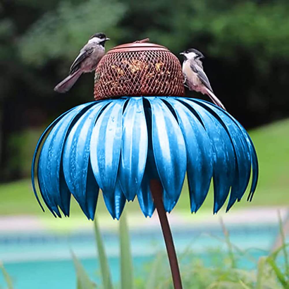 Creative Gazebo-Shaped Bird Feeder - Pink & Blue Flower Design Outdoor Hummingbird Feeder - Attracts Wild Birds to Your Garden, Patio or Backyard