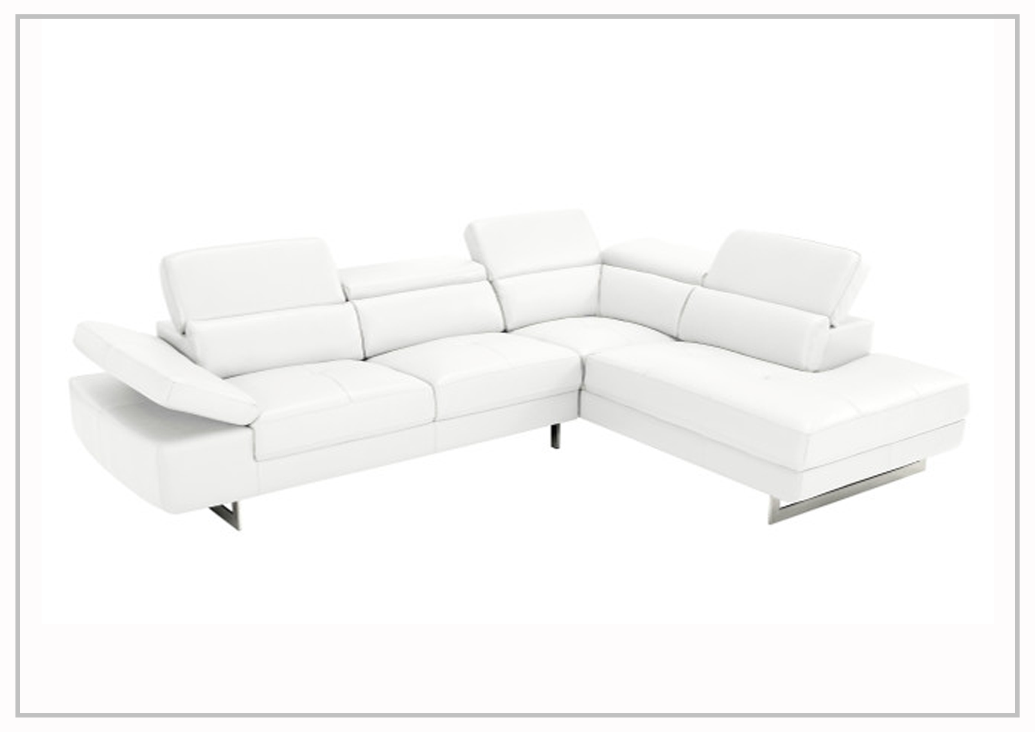 Gio Italia Cavour Mansion L-Shaped Italian Leather Sectional Sofa - Luxurious Modern Living Room Furniture for Home Theater & Family Gatherings