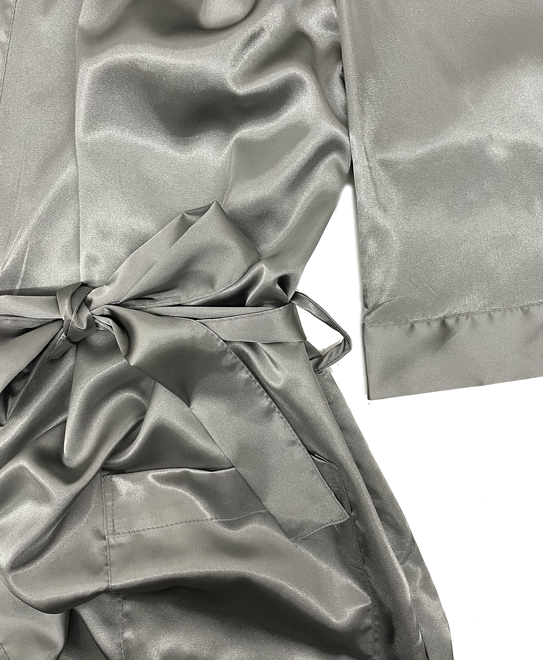 Luxury Satin Robes for Men - Elegant Groom Wedding Robe with Matching Belt, Perfect for Bridal Party, Honeymoon & Spa Relaxation (Classy Bride Collection)