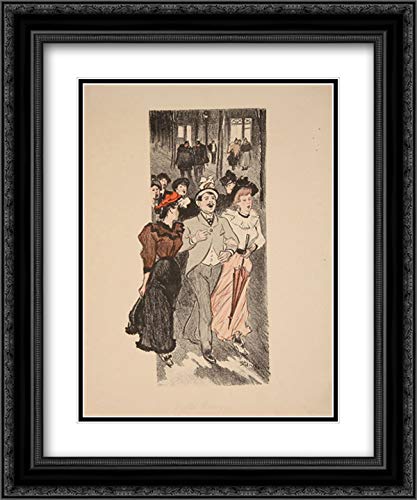 Theophile Steinlen Museum Art Print - 20x24 Black Ornate Frame with Double Matting | Vintage French Poster Reproduction | Perfect for Living Room, Bedroom or Office Decor