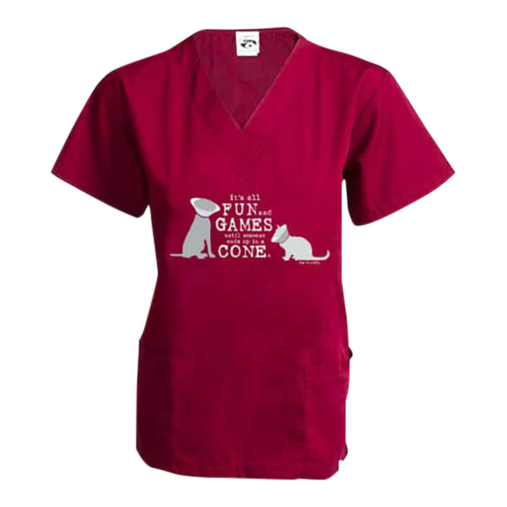 Dog Lovers Scrub Tops for Women - Comfortable Medical Uniforms for Vet Techs & Nurses - Perfect for Animal Clinics & Healthcare Work