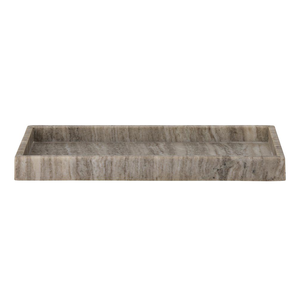 Bloomingville Majsa Marble Tray - 18cm Round Brown Marble Serving Tray for Coffee Table, Bathroom Organizer, Jewelry Display & Home Decor