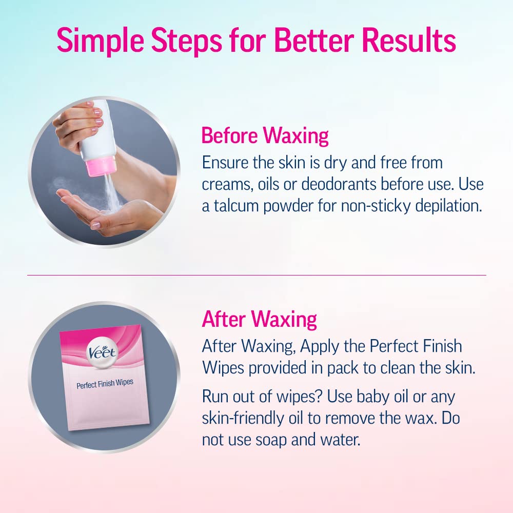 Veet Full Body Waxing Kit for Normal Skin - At-Home Hair Removal for Smooth Skin | Perfect for Legs, Arms, Underarms & Bikini Line