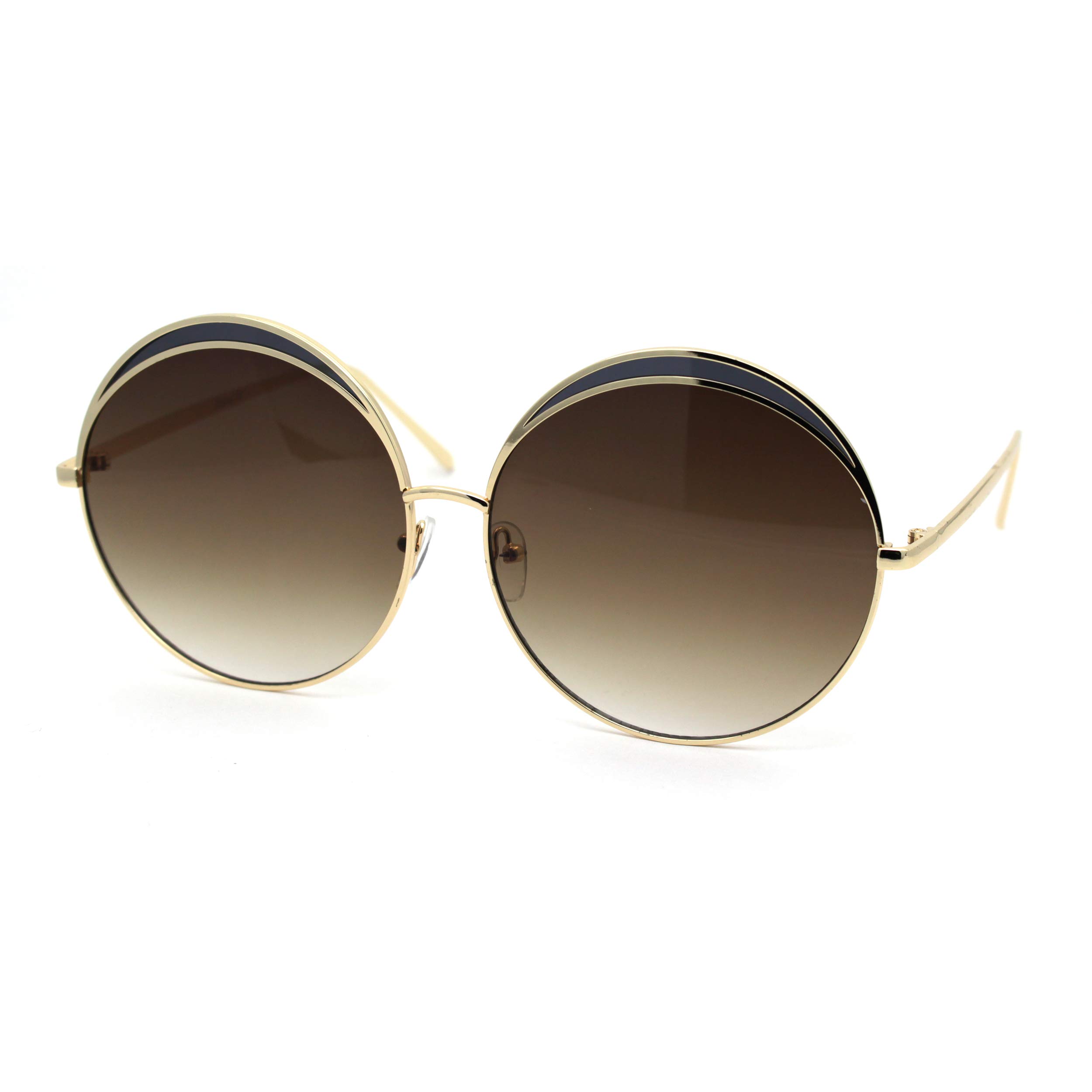 SA106 Women's Oversized Round Cat Eye Sunglasses with UV Protection - Fashionable Circle Lens for Driving, Beach & Outdoor Activities