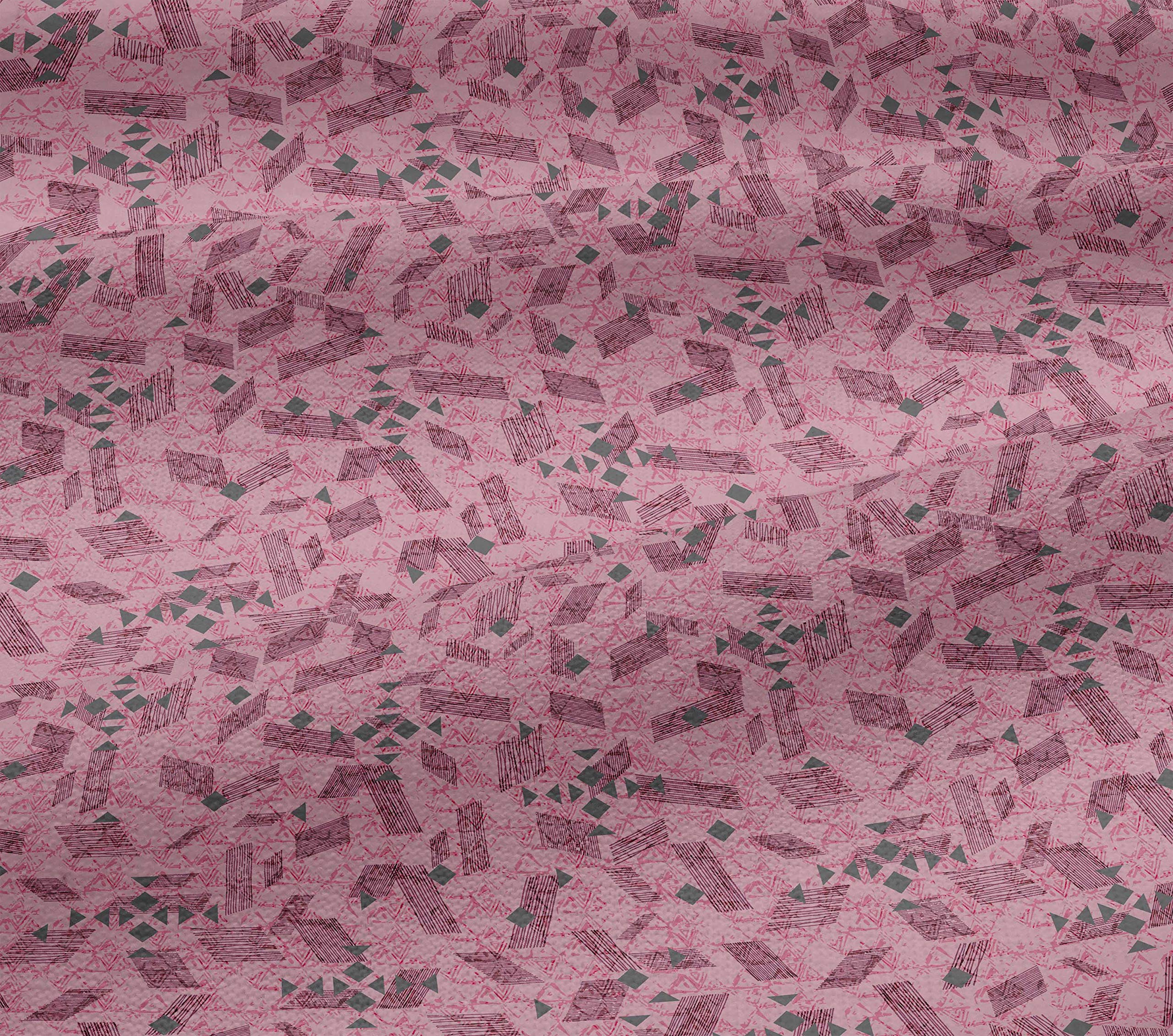 oneOone Cotton Jersey Medium Pink Geometric Texture Dress Fabric - 58 Inch Wide by The Yard | Perfect for DIY Dresses, Skirts & Home Decor Projects