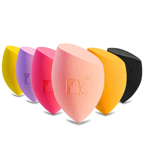DOLOVEMK 6-Piece Makeup Sponge Set - Latex-Free, Smooth Blending Foundation Sponge for Flawless Makeup Application | Perfect for Liquid, Cream, and Powder Cosmetics | Ideal for Everyday Use, Travel, and Professional Makeup Artists