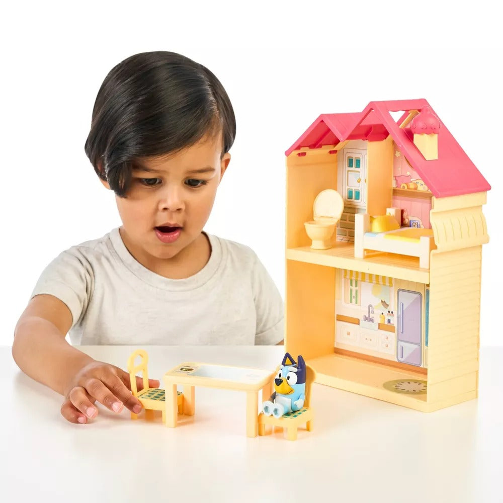 Bluey Mini Home Playset - Interactive Toy House for Kids with 3 Rooms & Figures | Perfect for Imaginative Play, Birthday Gifts & Family Game Nights