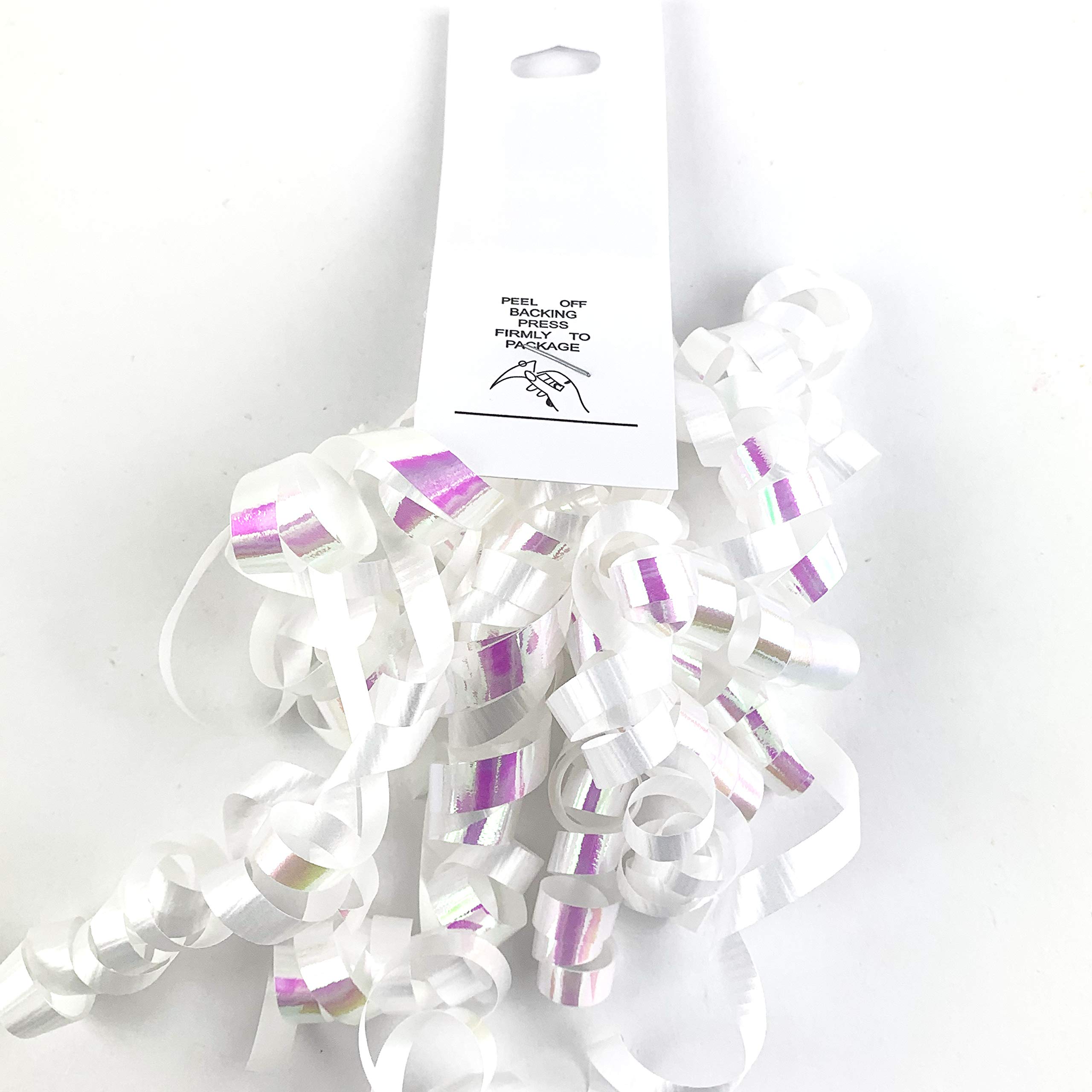 White Curly Bows Gift Wrap Bows - 5 Inch (6 Pack) - Perfect for Christmas Gifts, Party Decorations & Wedding Favors