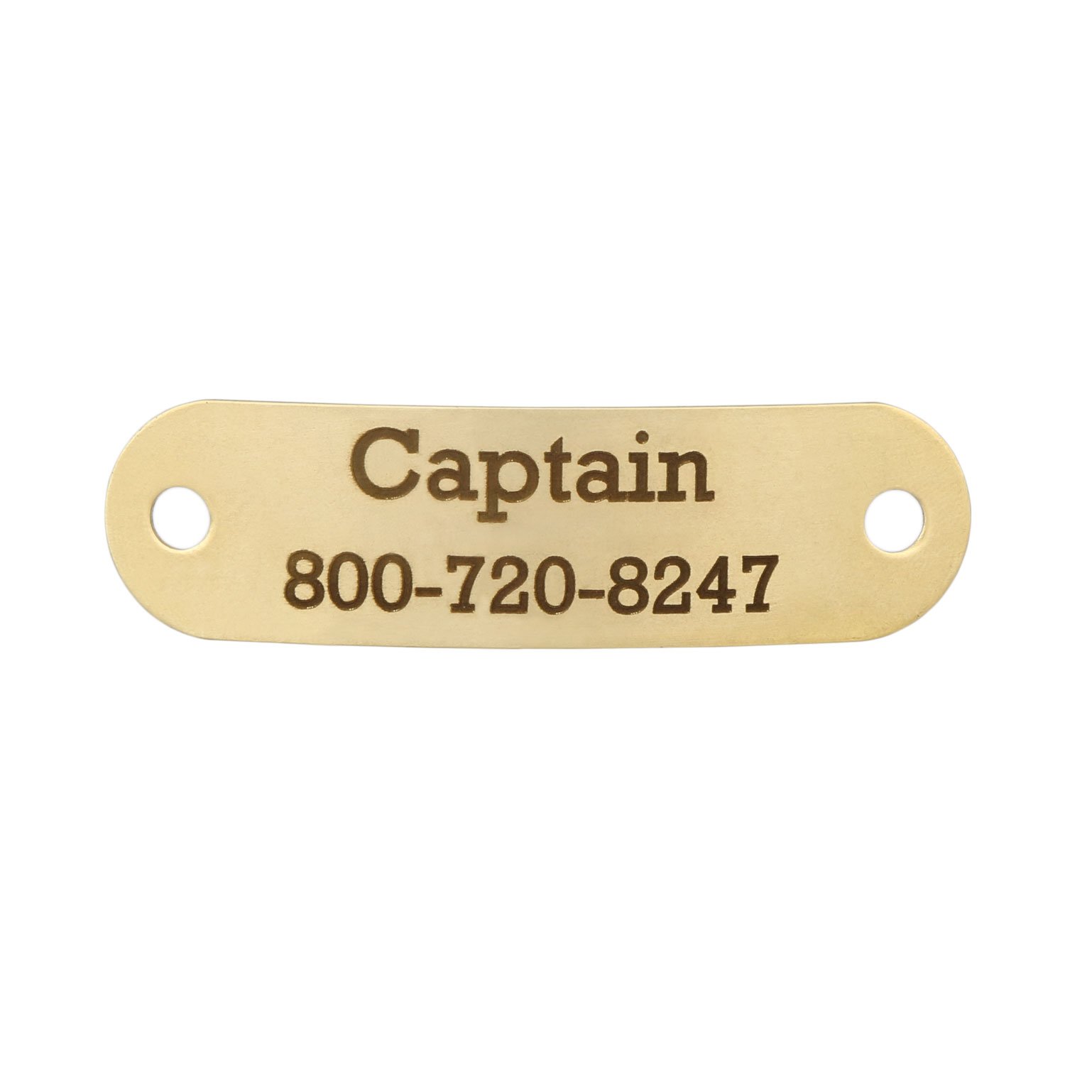 Personalized Brass Rivet-On Dog Collar Nameplates - Silent ID Tags with Custom Name & Number Engraving for 1